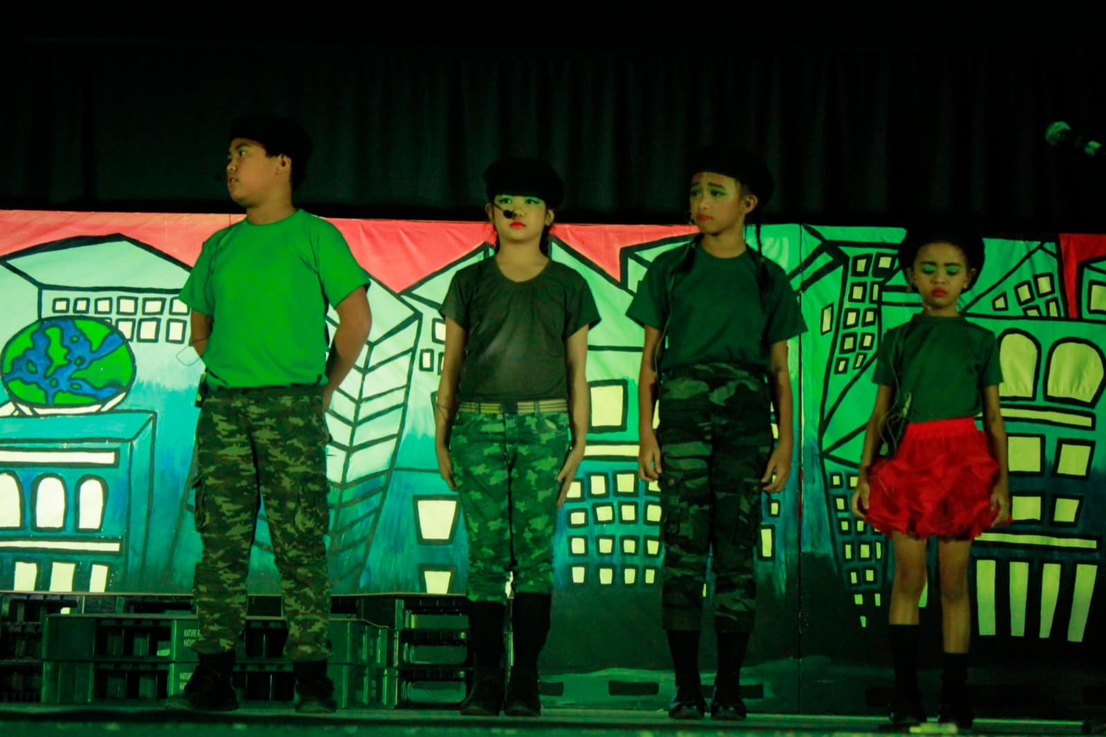 Students performing in costume
