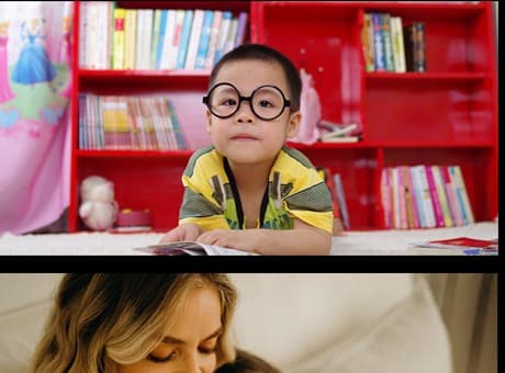 Elementary student reading